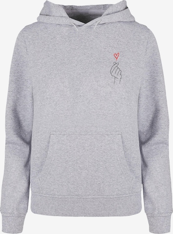 Merchcode Sweatshirt 'Heart' in Grau: predná strana