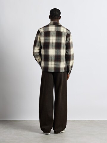 Burocs Comfort fit Button Up Shirt in Brown