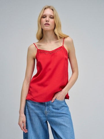 Salsa Jeans Top in Rood: voorkant