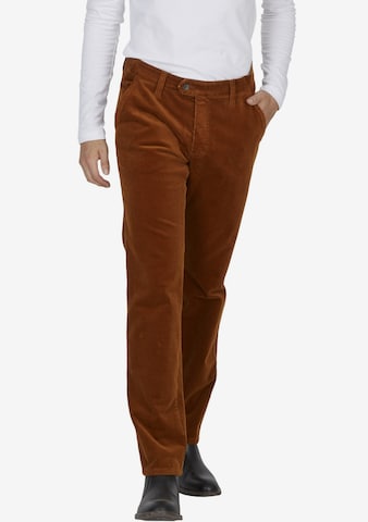 CLUB OF COMFORT Slimfit Hose 'Garvey' in Braun: predná strana