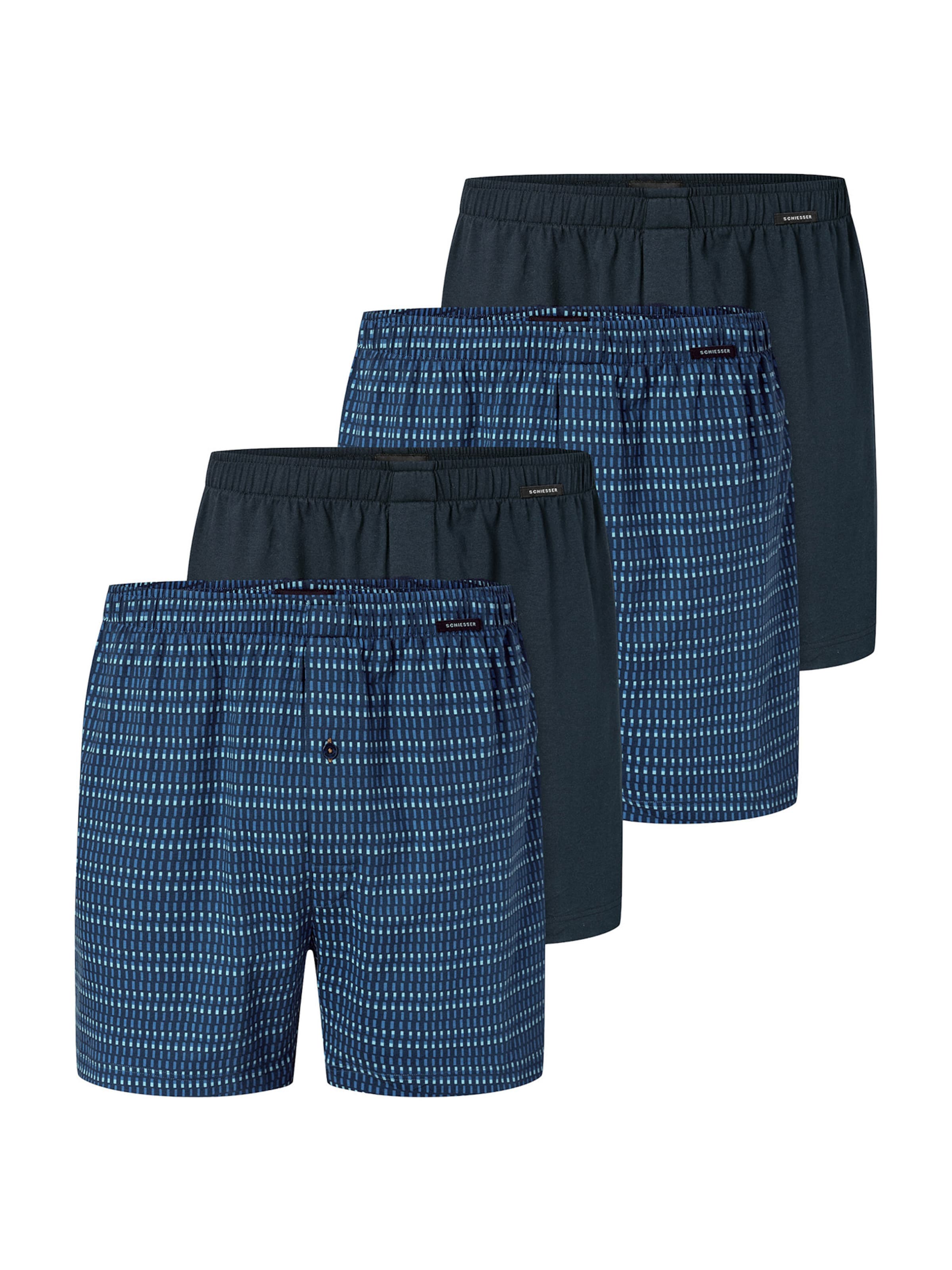 SCHIESSER Classic Boxer ' Multi ' in Blau: Vorderseite