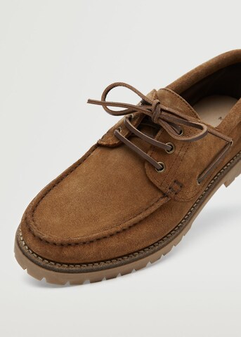 MANGO MAN Lace-Up Shoes 'Sail' in Brown