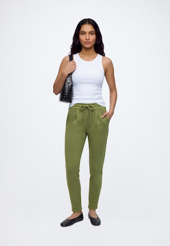 ICHI Tapered Pleat-Front Pants 'IHKATE' in Green