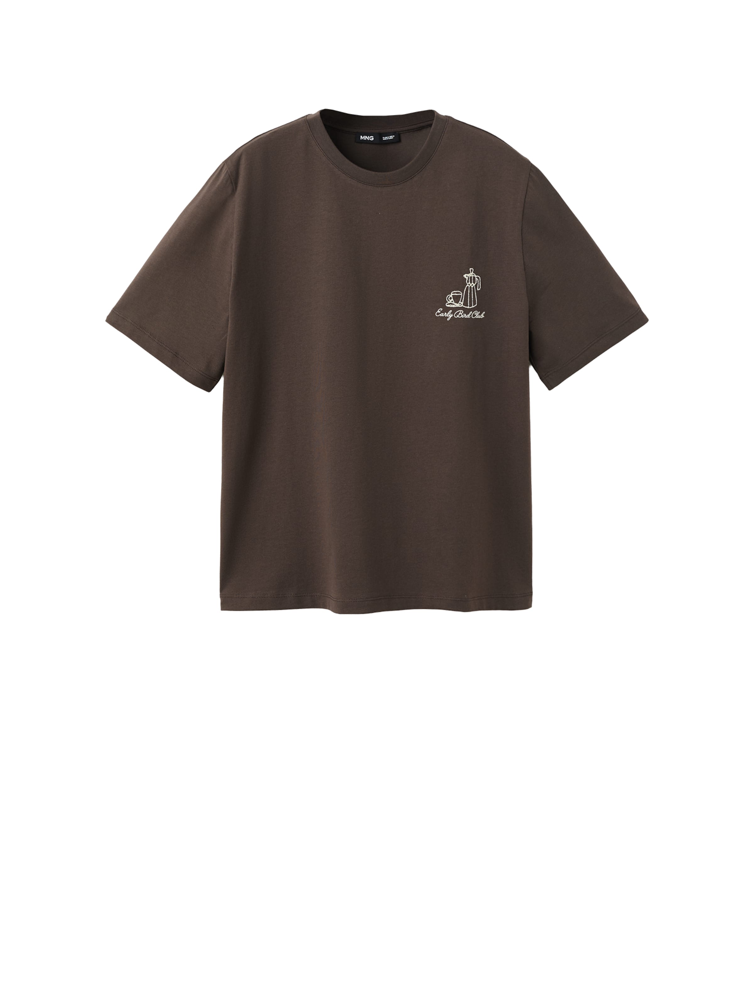 MANGO Shirt 'COFFEE' in Bruin: voorkant