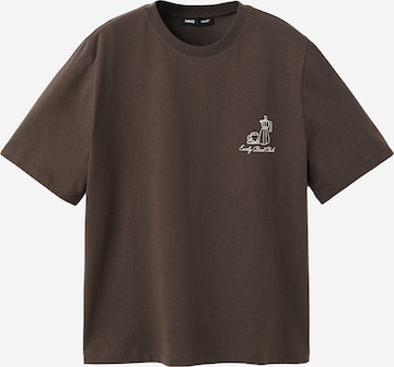 T-shirt 'COFFEE' MANGO en marron : devant