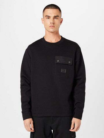 Sweat-shirt 'Dhaluli' HUGO en noir : devant