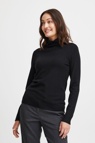 Fransa Sweater 'Blume' in Black: front