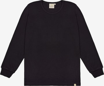 greenjama Schlafshirt 'Derby-Rib' in Schwarz: Vorderseite