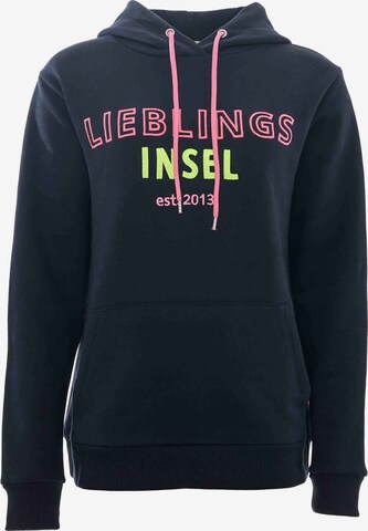 Zwillingsherz Sweatshirt 'Lieblingsinsel' in Blauw: voorkant