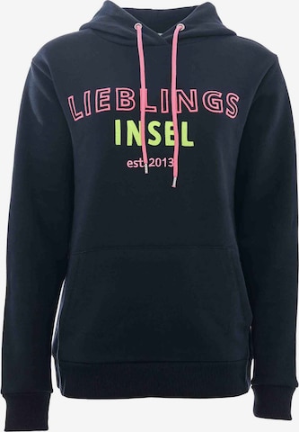 ZwillingsherzSweater majica 'Lieblingsinsel' - plava boja: prednji dio