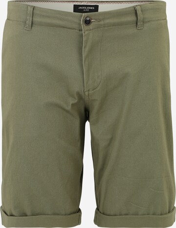 Pantalon chino 'DAVE' Jack & Jones Plus en vert : devant