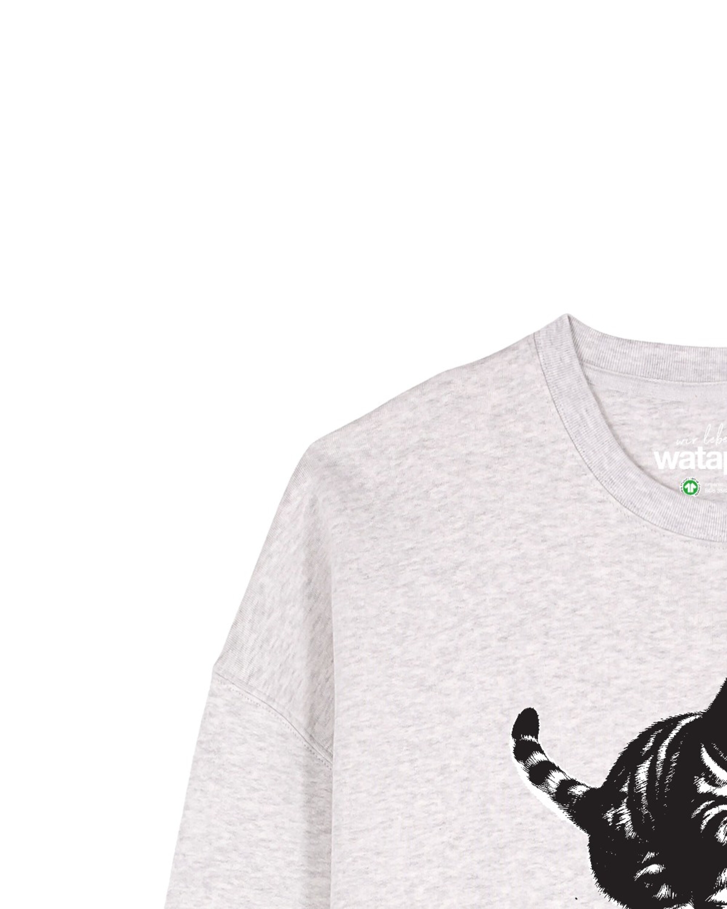 Watapparel Sweatshirt 'Savage Cat ' in Grijs