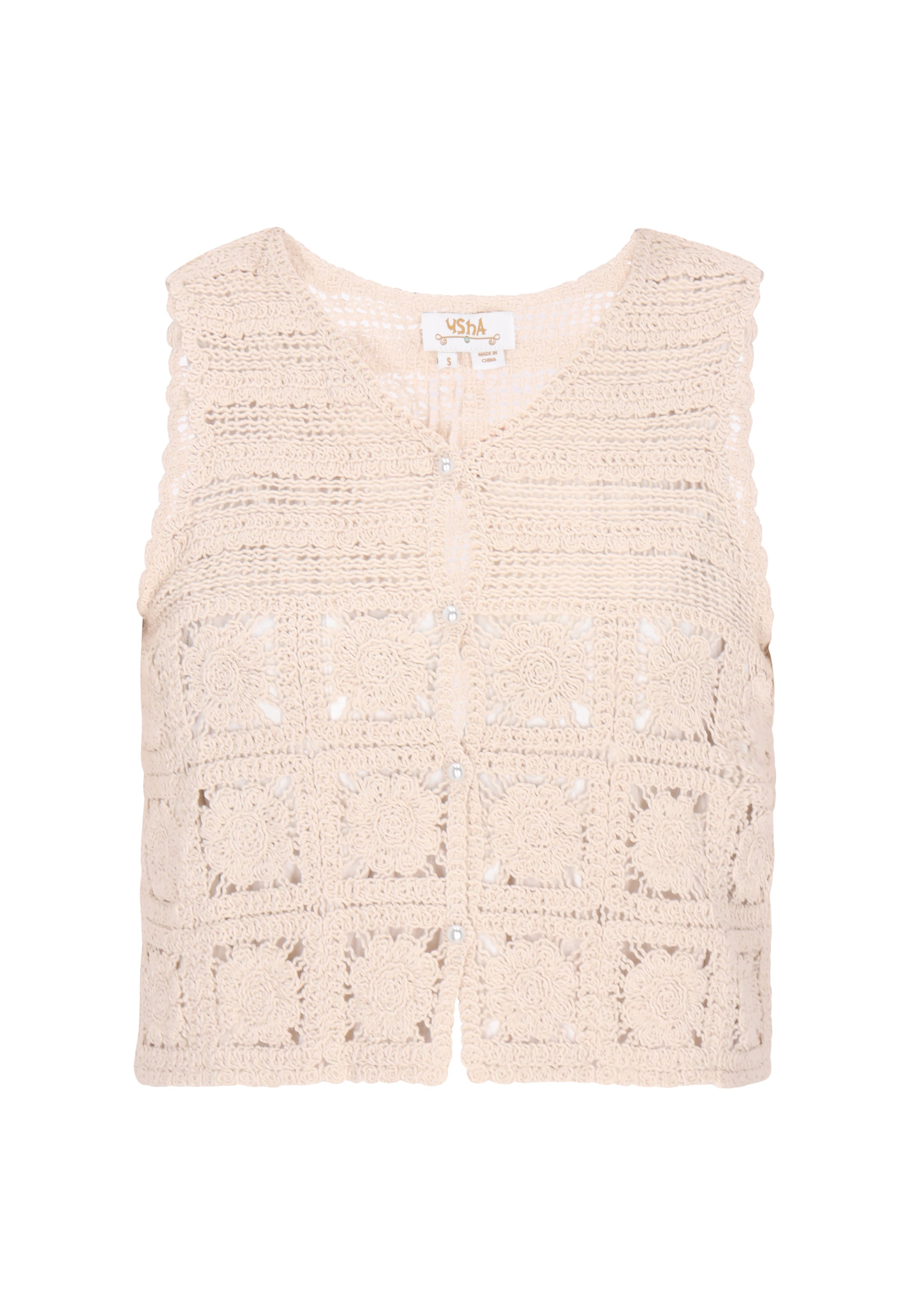 usha FESTIVAL - Colete de malha 'Fashion Look' em bege: frente