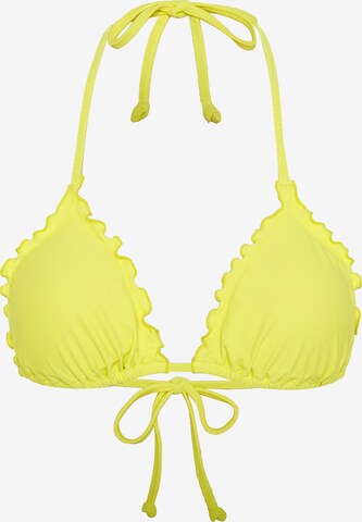 CHIEMSEE Triangle Bikini Top in Yellow: front