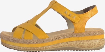 Sandales Rieker en jaune : devant