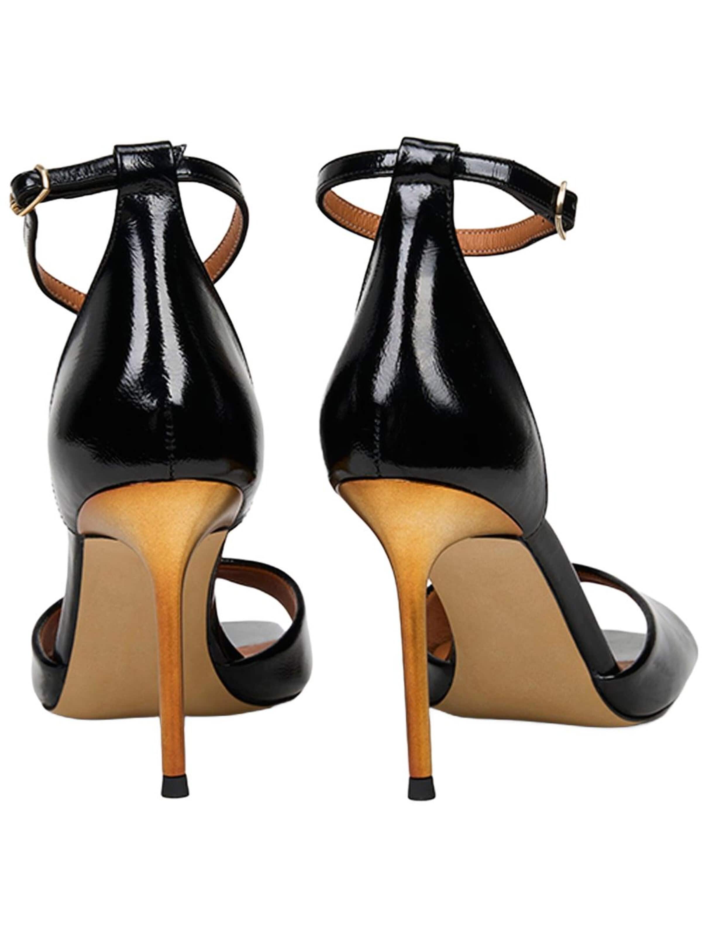 Desa Strap sandal 'DESA Damen-Abendsandalen aus Lackleder mit einem Riemen' in Black