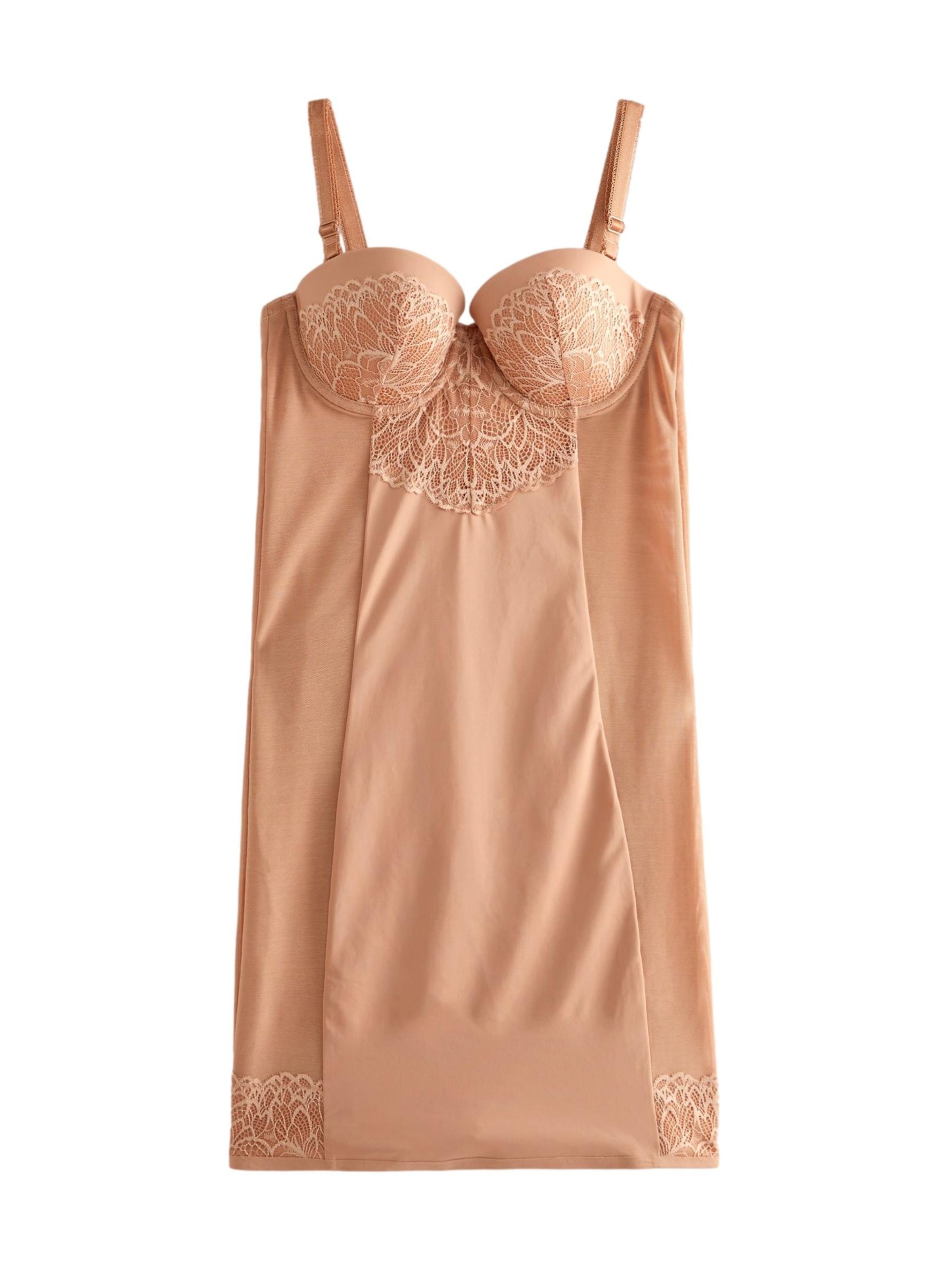 Next Korzetové šaty - Hnedá: predná strana