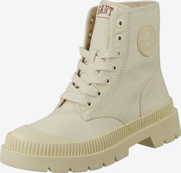 GANT - Botines con cordones en beige: frente