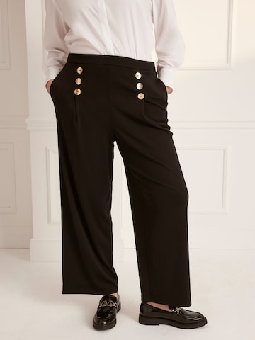 Guido Maria Kretschmer Curvy Regular Pants 'Hale' in Black: front