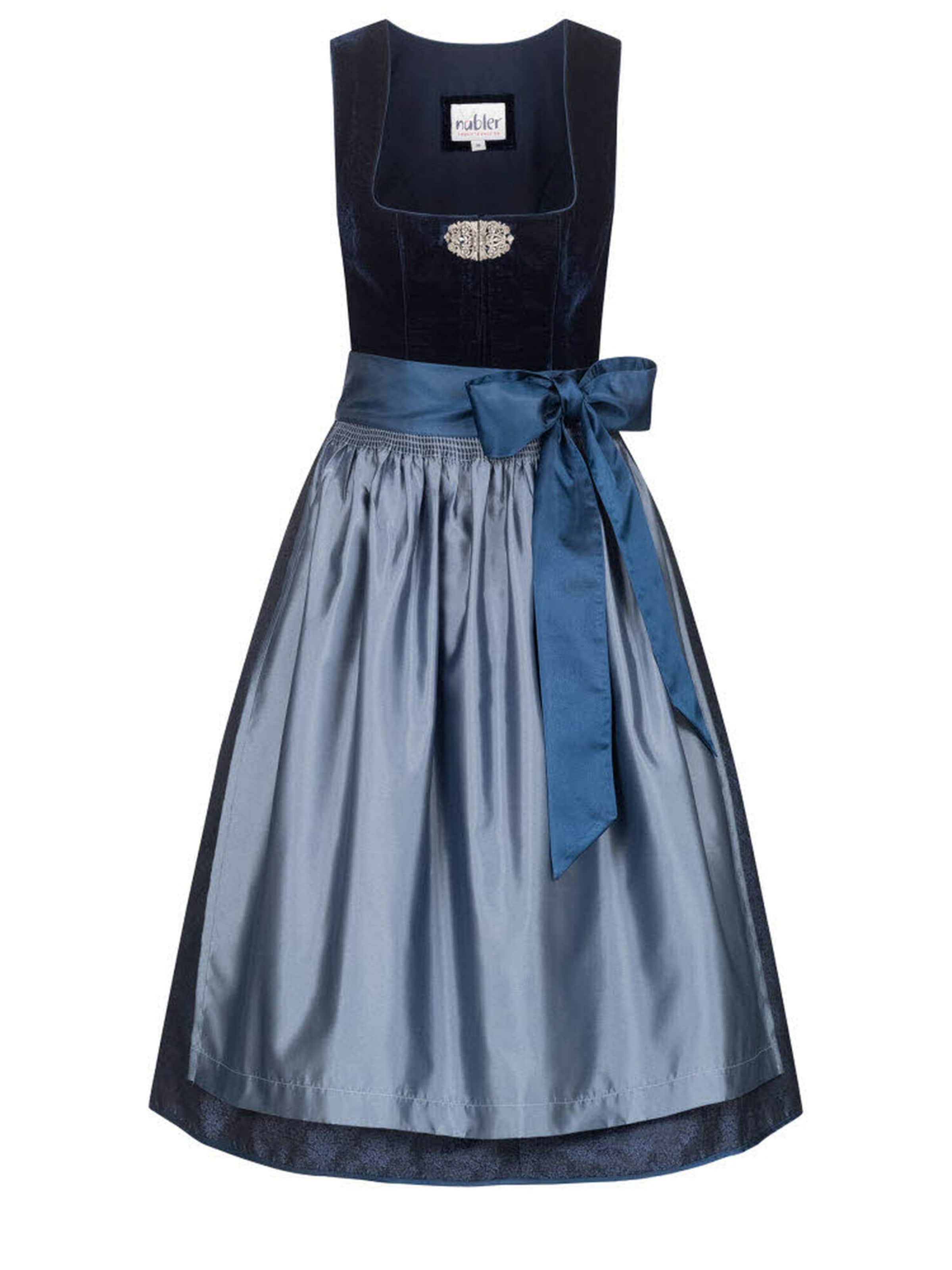 Trachtenhof Nübler Dirndl 'Dirndl midi Marlies' in Blau: Vorderseite