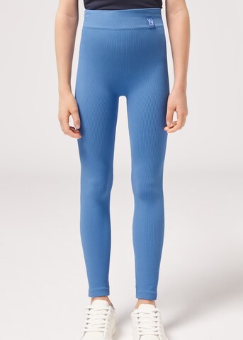 CALZEDONIA Skinny Leggings in Blue: front