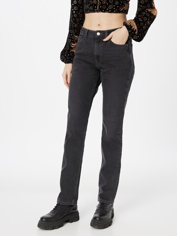 Slimfit Jeans 'Smooth' di WEEKDAY in nero: frontale