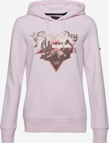 Sweat-shirt Superdry en rose : devant