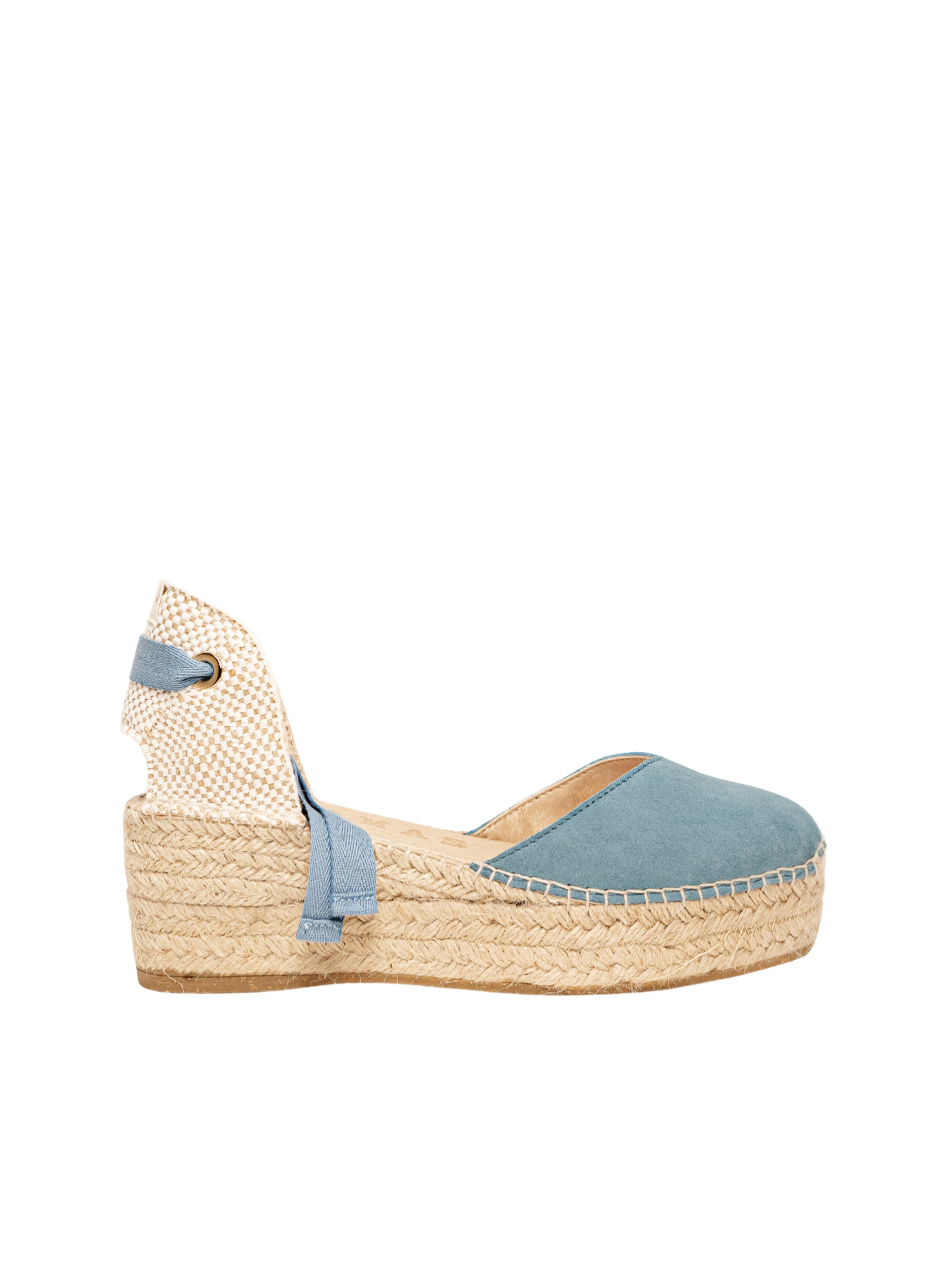 Sandalo 'Alpargata Cuña 6 cm' di Alhamas in blu: frontale
