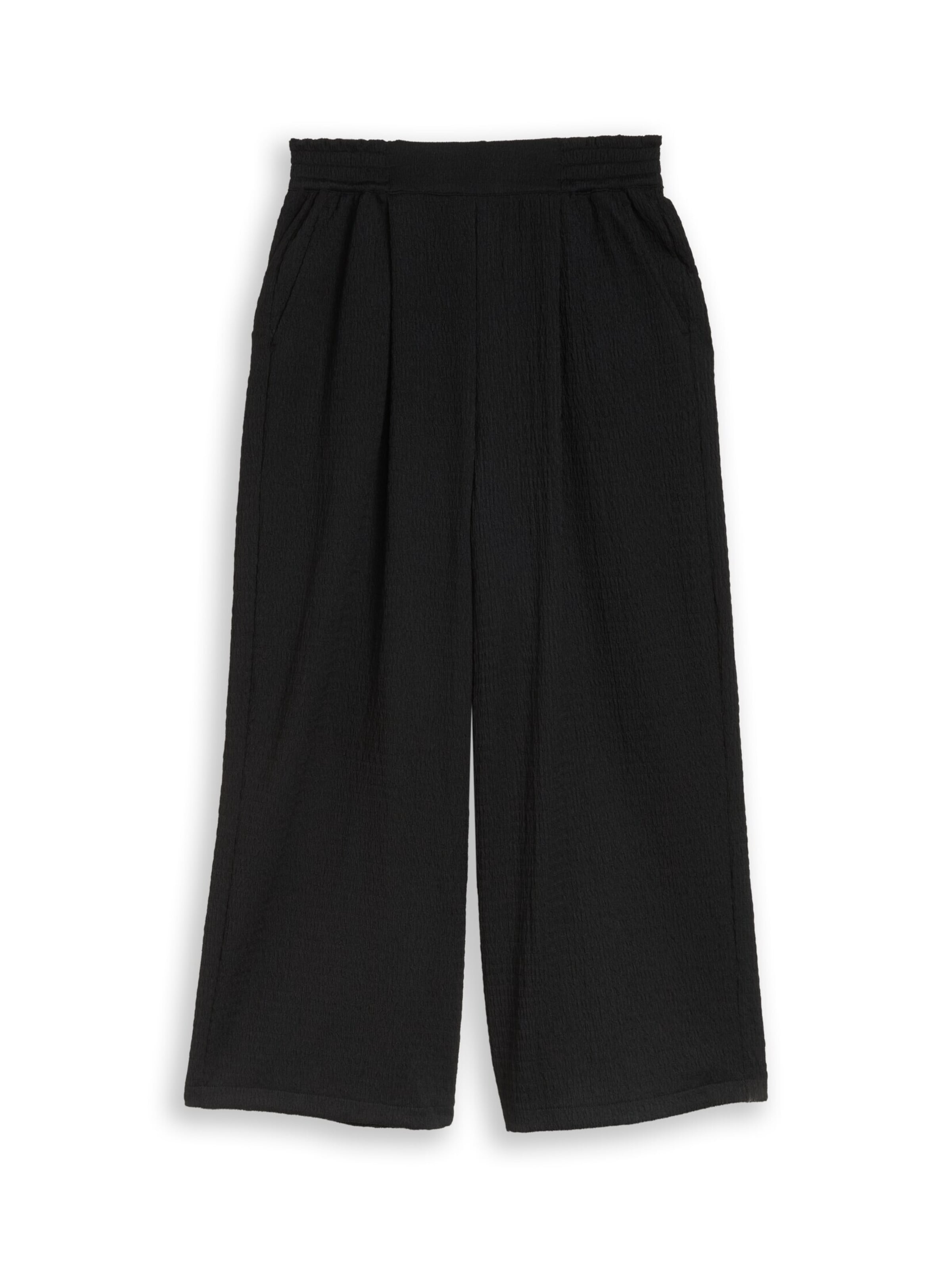 TOM TAILOR DENIM Loose fit Trousers in Black: front