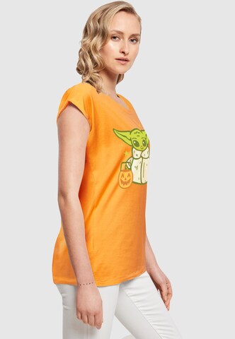 ABSOLUTE CULT Shirt 'Star Wars - Grogu Halloween Trick Or Treat' in Orange