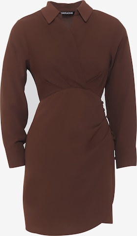 Robe-chemise ' Magda ' FRESHLIONS en marron : devant