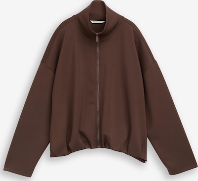 TOM TAILOR DENIM Sweatjacke in XXL in dunkelbraun, Produktansicht