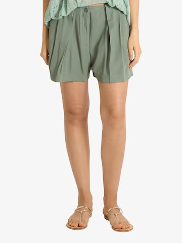 Semicouture Regular Pants in Green: front