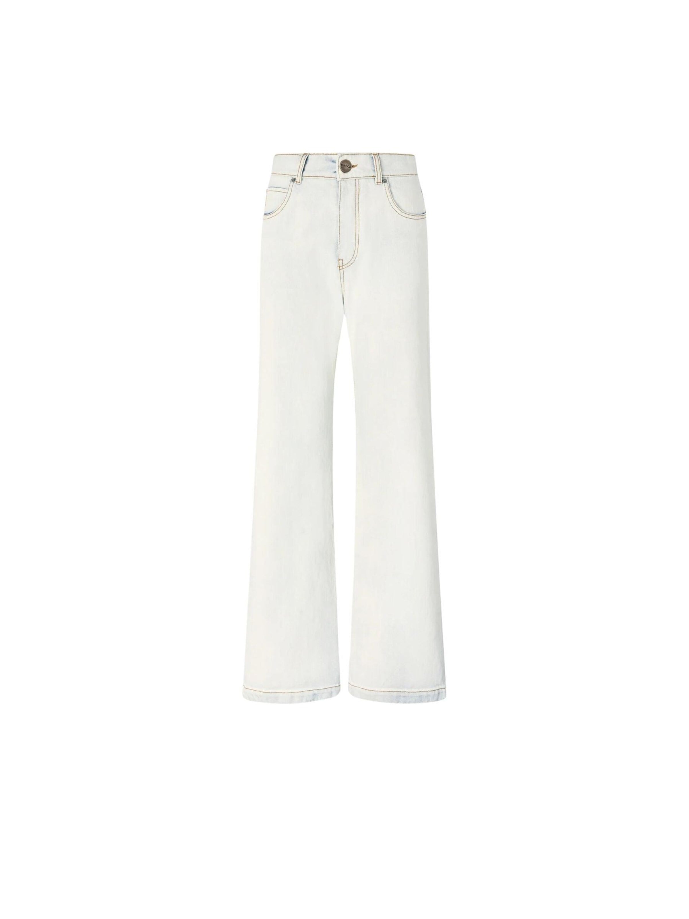 Regular Jean 'PINKO WANDA WAIST DOWN WIDE LEG PANTALONE' PINKO en blanc : devant