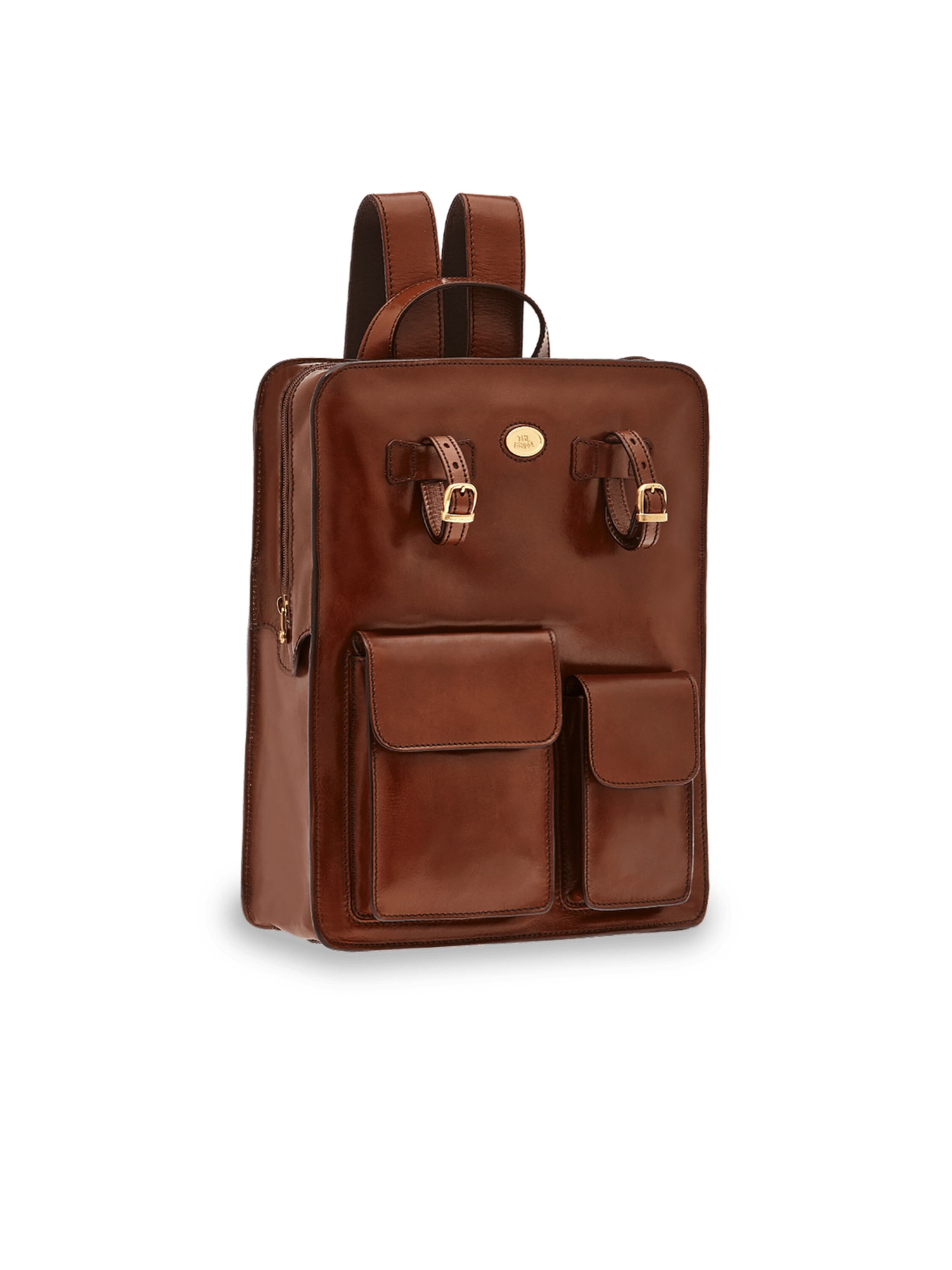 The Bridge Backpack in Brown: front