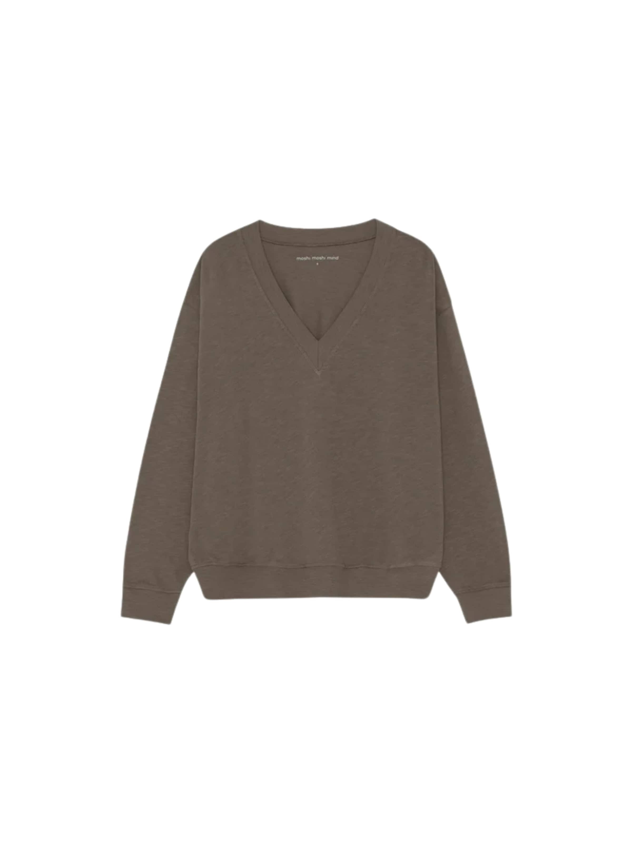 moshi moshi mind Pullover ' inhale ' i brun: forside