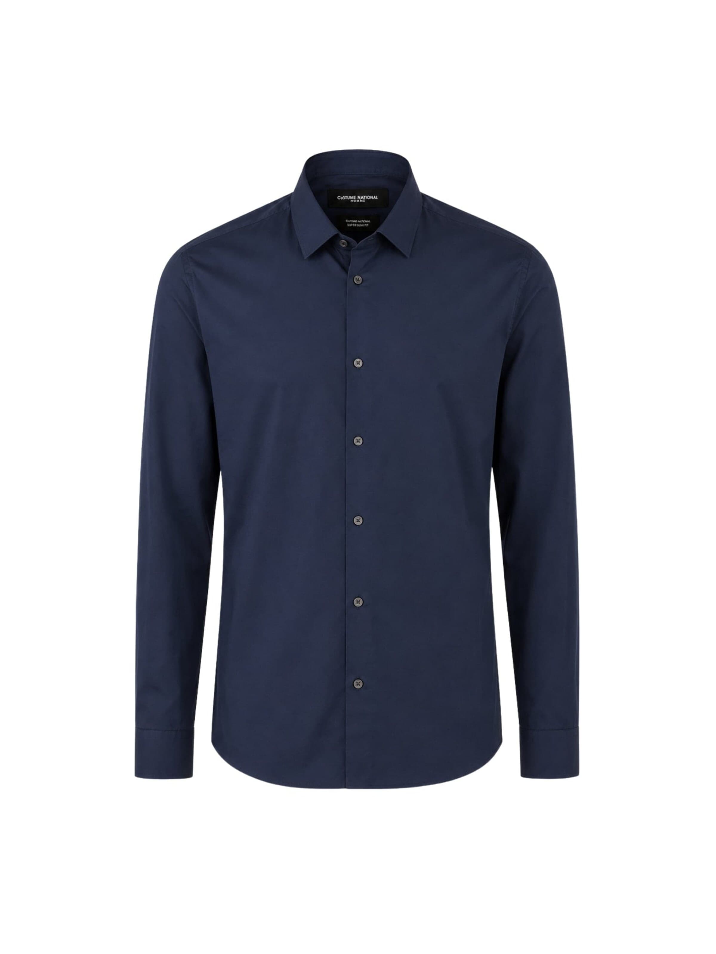 CoSTUME NATIONAL Overhemd 'Men's Super Slim Fit Stretch Cotton Shirt' in Blauw: voorkant