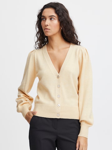 ICHI Gebreid vest 'SELLA' in Beige: voorkant