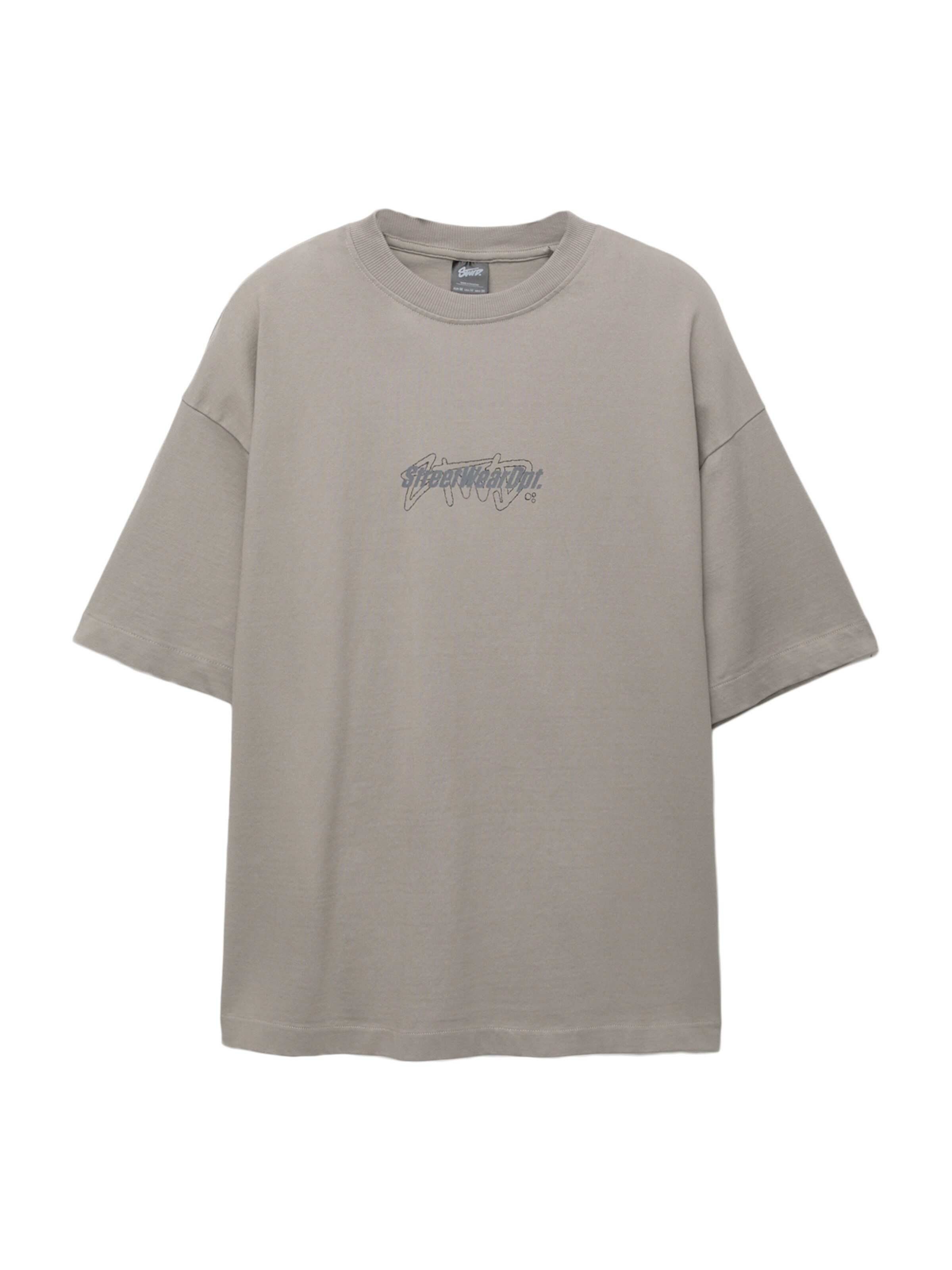 Pull&Bear T-shirt 'STWD' i grå: framsida