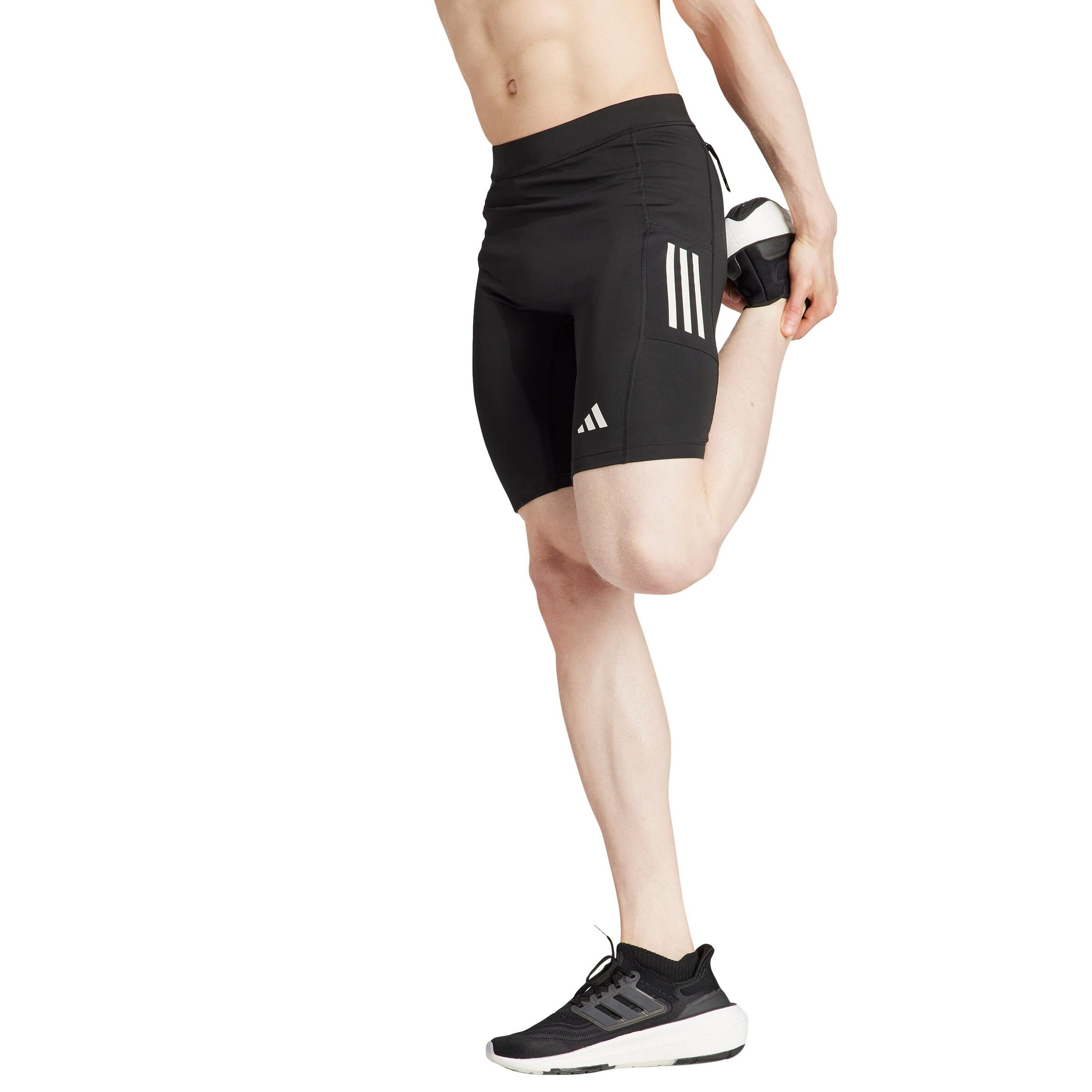 ADIDAS PERFORMANCE Skinny Sportbroek 'Own The Run' in Zwart: voorkant