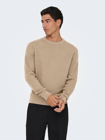 Only & Sons Свитер 'ONSHAY' в Бежевый: спереди