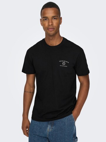 Only & Sons Shirt 'ALEC' in Zwart: voorkant