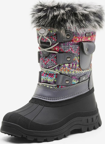 Bottes 'DREAM PAIRS Jungen Mädchen Schneestiefel Fashion Schnürstiefel' Dream Pairs en gris : devant