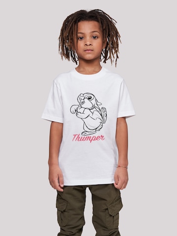 F4NT4STIC Shirt 'Thumper Line Drawing' in Wit: voorkant