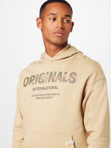 JACK & JONES كنزة رياضية بلون بيج