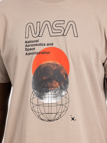 ALPHA INDUSTRIES Tričko 'NASA Orbit' – béžová
