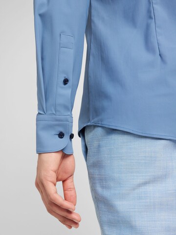 BOSS Slim fit Button Up Shirt 'HANK' in Blue