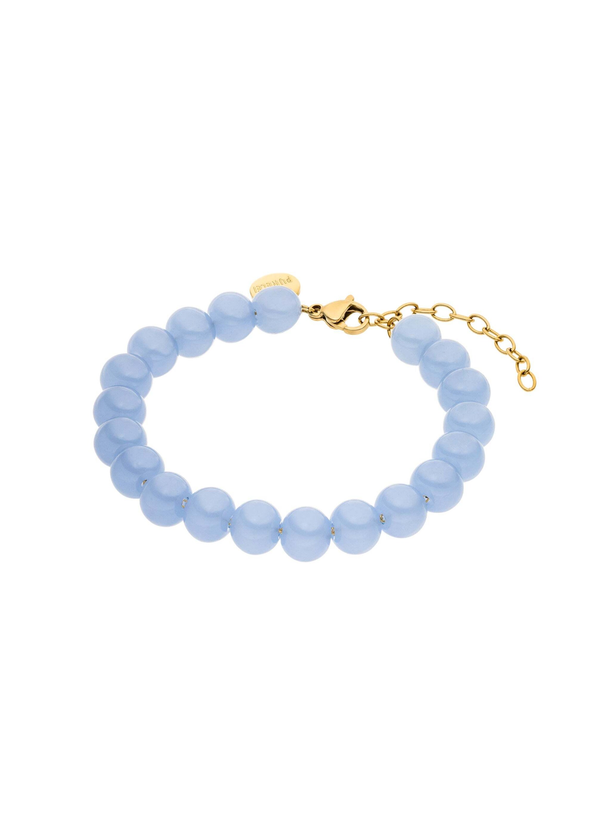PURELEI Bracelet 'Blue Lagoon' in 16 - 20 cm in Light blue / Gold, Item view