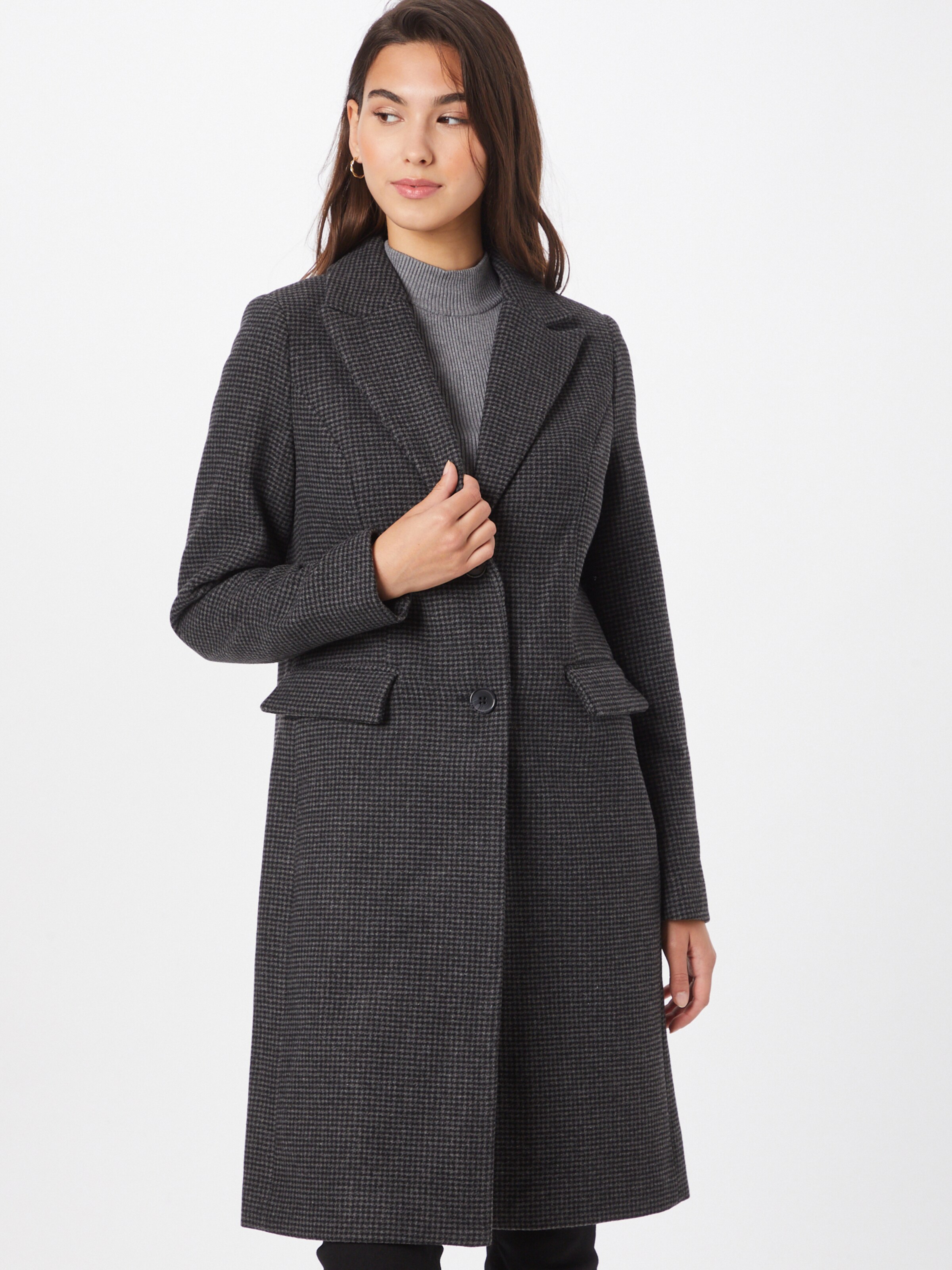 grey checked coat womens