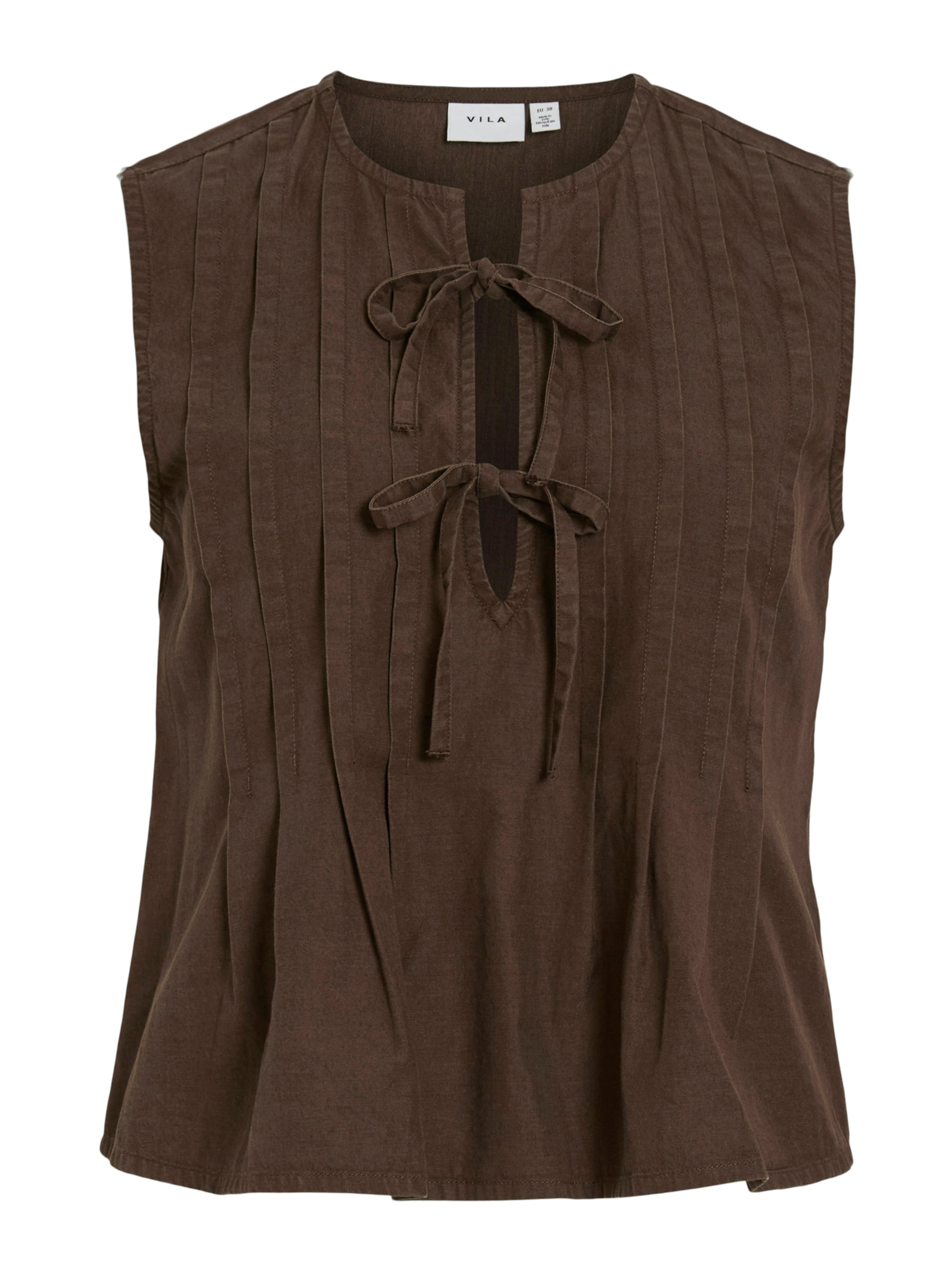 Chemisier 'VITEVIRA' VILA en marron : devant